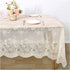 Fanqisi Ivory Lace Tablecloth 60x120 Inches, Classic Wedding Lace Overlay Party Table Cover for Decoration