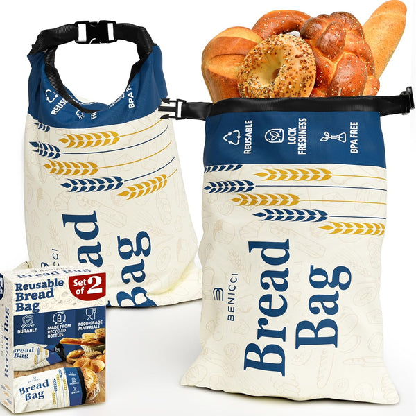 2 Pack Reusable Bread Bags - Perfect To Store Homemade Sourdough Loaf