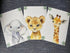 Set 3 (8x10) Baby Safari Animals for Girl or Boy Nursery Bedroom, of Unframed Wall Art Prints, Jungle Leaves Posters