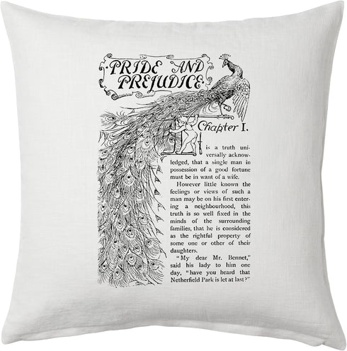 Universal Zone Pillow Cover, Pride and Prejudice by Jane Austen, Book Pillow Cover
