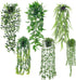 Der Rose 6Pcs Fake Hanging Plants Artificial Vines Faux Hanging Plants Indoor