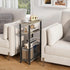 MMEOLUOOK 3 MLBZ22Q Narrow Side Table with Storage Basket Skinny End Tables for Smalls Spaces Tier Sofa Table Small