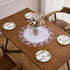 24 inches 24 White Dark Red Linen Lace Doily Round Coffee Table Topper Dresser Scarf Place Mats (Dark Red, Round)