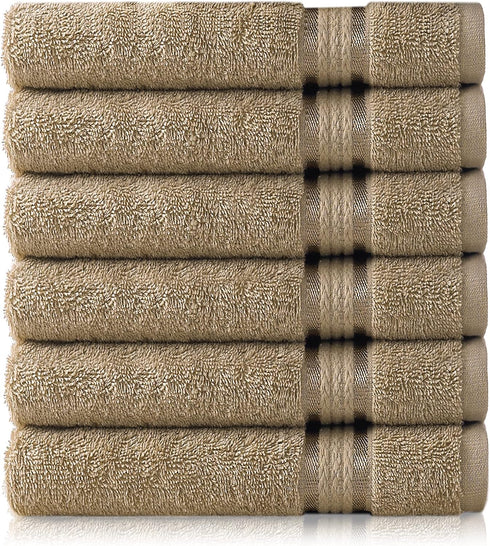 COTTON CRAFT Ultra Soft Hand Towels - 6 Pack - 16x28-100% Cotton