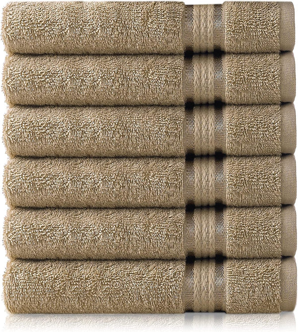 COTTON CRAFT Ultra Soft Hand Towels - 6 Pack - 16x28-100% Cotton