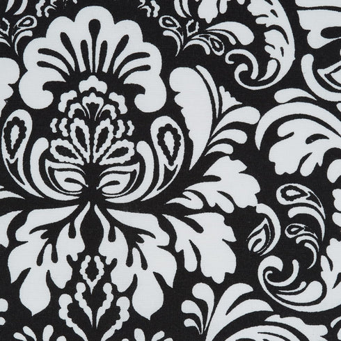 DII Cotton Dish Towel Set, Damask Print, Black, 18x28, 2 Count