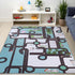 Country 3' 5' Superior Indoor Kids Rug, Washable, Non-Slip, Multi Color Playmat, Perfect for High Traffic Playroom