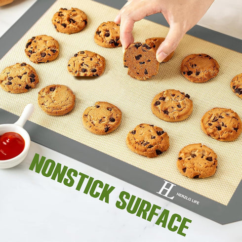 Silicone Baking Mat Cookie Sheet for Oven, Non-Stick Reusable Food Safe Baking Sheet Liner for Cookies, Bread