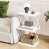 3-Tier ET-03W End Table Small Side Table Tall Bedside Night Stand with Storage Sofa Side desks for Living Room Bedroom