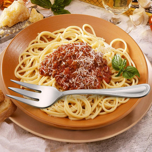 Serving Set, HaWare 6 Pieces Stainless Steel Silverware Utensils, Pearled Edge Hostess Set for Buffet Party, Mirror