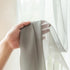 Aquazolax Thin Sheer French Door Curtain Panel, Elegant Solid Voile Curtain 54x40 Inches with Tieback - 1 Panel, Grey