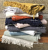 KyraHome 100% Organic Cotton Muslin Blankets, 50"x60" Lightweight Plant-Dyed Throw Blanket (Oatmeal Khaki)
