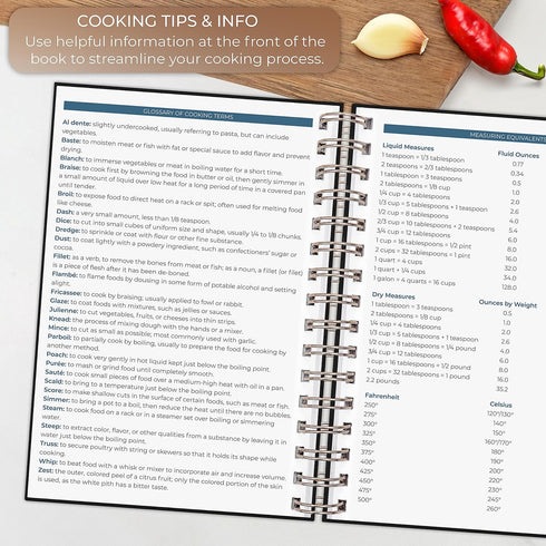 Clever Fox Recipe Book Spiral: Make Your Own Family Cookbook, Blank Recipe Notebook Organizer, Medium Size, Hardcover