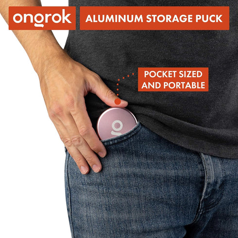 ONGROK Storage Puck, Pink, Perfect Size Case to Store in Your Pocket, Airtight, Preserves Moisture Profile, Smell and