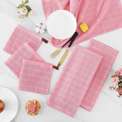 Set, 12 12 13 28 Inches, Set 12 Set, Homaxy Kitchen Towels and Dishcloths x and x of Bulk Cotton Terry Kitchen Towels
