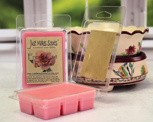 2 Pack Fresh Cut Roses Scented Soy Wax Melts - Bold Fragrance Wax Cubes, Hand Poured in The USA