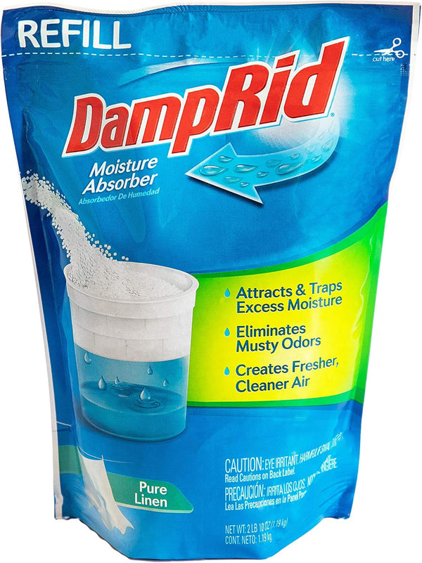 DampRid Pure Linen Moisture Absorber - 42 oz. Refill Bag, Attracts & Traps Moisture for Fresher, Cleaner Air