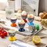 Set 6 HENXFEN LEAD Boho Ceramic Egg Cups of Colorful Egg Holders for Soft & Hard Boiled Eggs, Microwave & Dishwasher