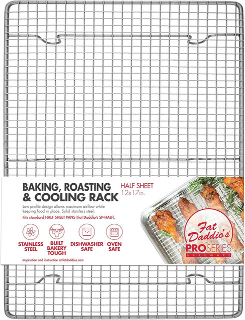 Fat Daddio's CR-HALF Stainless Steel Cooling & Baking Rack, 12 x 17 Inch