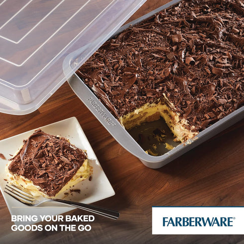 Farberware GoldenBake Nonstick Baking Pan with Lid, Rectangle, Insulated, 9 Inch x 13 Inch, Gray