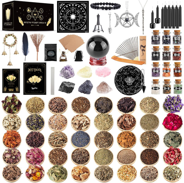 SHYSHINY Wiccan Supplies and Tools for Protection, 130Pack Witchcraft Supplies Witchy Gift for