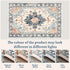 Vintage Rug 2x3, Washable Non-Slip Small Area Rug, Distressed Blue/Beige Print Door Mat for Entryway Kitchen