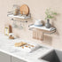 Set 2) Forbena White Floating Shelves for Bathroom Organizer Over Toilet, Bathroom Shelves Wall Mounted with Towel