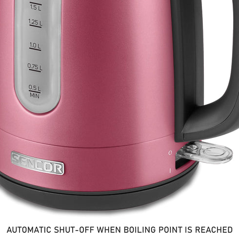 Sencor SWK1774RD 1.7L Stainless Steel Electric Kettle, 1500W Fast Boil
