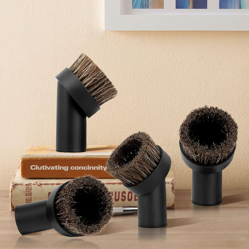 TXIN 4 Pieces Soft Horsehair Bristle Vacuum Attachments, Dusting Brush Cleaner for Small Round Corner/Track