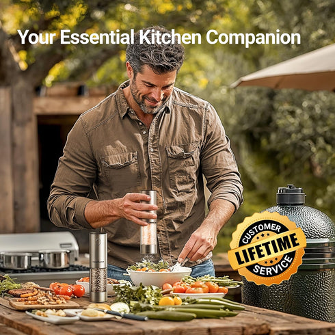 Set, 110ml 6 ThermoMaven Upgraded Larger Capacity Electric Salt and Pepper Grinder Rechargeable Salt and Pepper Shaker