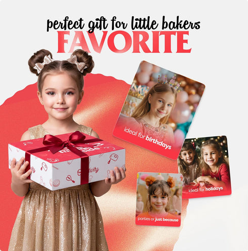 6-12 BAKETIVITY Kids Baking DIY Activity Kit - Bake Delicious Bug Cupcakes with Pre-Measured Ingredients Best Gift Idea