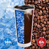Swiss+Tech 16oz Stainless Steel Cups, 2 Pack Double Wall Pint Glasses, Insulated Tumbler with Lid (Red&White)