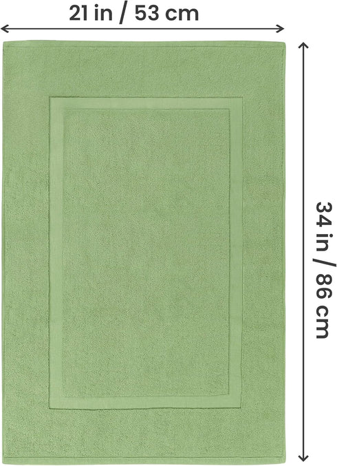 Utopia Towels Cotton Banded Rug, Bath Mats, 21 by 34 Inches, Sage Green, 100% Ring Spun Cotton, 2 Pack