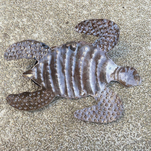 Sea Turtles Beach Metal Art - Set of 2 Nautical Wall Hanging Figurines, Handmade in Haiti, 6 x 7.75 Inches