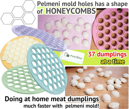 Russian Ravioli Maker Dumplings Mold - Pelmeni Plastic Mold for Siberian Pelmeni Meat - Dumpling Maker Machine