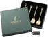 Matashi 24K Gold Plated Crystal Topped Dessert Spoon Set of 4 for Dinner Party, Corporate Gifts, Dining Decor