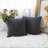 Home Brilliant Grey Pillow Covers, Set of 2 Soft Decorative Striped Corduroy Velvet Square Throw Pillow Cover 18 x 18