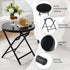 Yaheetech Outdoor Folding Side Table, Round Patio Folding End Table with Silk Tempered Glass Tabletop, Portable Small