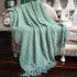 Home Soft Things Throw Blanket, Knitted Tweed, 50'' x 60'', Silver Blue, Cozy Warm Comfortable
