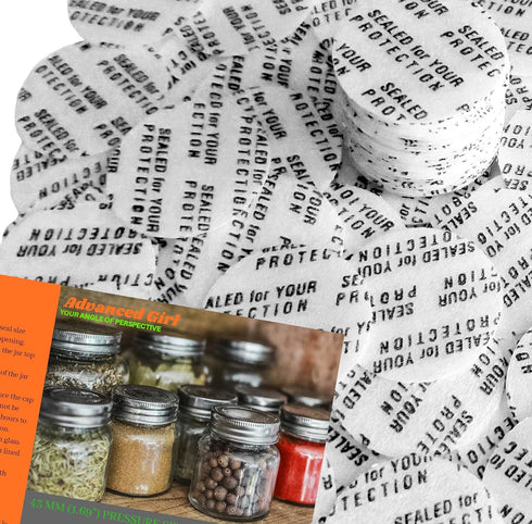Pressure Sensitive Torque Activated Seals Cap Liners - 43mm (1.69") -200 PCS -Made in USA- for Bottles & Containers