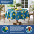 Newbridge Round Vinyl Tablecloth, 70 Inch, Mediterranean Zest Vinyl Flannel Backed Table Cloth with Lemon Print