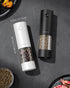 Set, (2 Packs, FORLIM Electric Salt and Pepper Grinder USB Rechargeable, Automatic Salt Pepper Mill Grinder with Dust