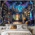 Lunerfex 60x45 Inch Fantasy Library Tree of Life Wall Tapestry, Magical Bookshelf Tapestries for Room Decor, Enchanting