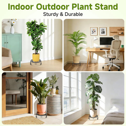 8" 9" 10" 11" 4-Pack Wrought Iron Plant Stands for Outdoor & Indoor Use, Heavy Duty Rustproof Metal Pot Stand Holder