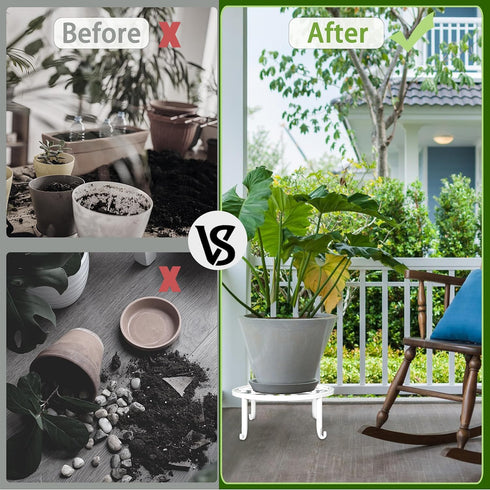 5 Pack Plant Stands White Metal Plant Stand for Outdoor Indoor Plants Heavy Duty Flower Pot Stands for Multiple Plants