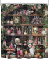 60Wx72H 12 Pack Gothic Skull Shower Curtain Witchy Spooky Pink Rose Vintage Retro Wizard Magic Bookshelf Succulent