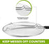 13" Grease Splatter Screen for Cooking, Stainless Steel Oil Guard, Ultra-Fine Mesh, TPR Tight-Grip Handle (Black)