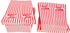 GSM Brands Popcorn Containers Boxes (100 Pack) - Striped White and Red Paper for Home Movie Theater