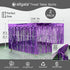Allgala 2-Pack Purple Tinsel Table Skirt, 29x108 Inch Metallic Foil Fringe for Party Event, Parade Float