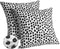 Set of 2 Black Polka Dot Outdoor Pillow Covers, 20x20 Waterproof Decorative Cases for Summer Outdoor Sofa Bed Cushion